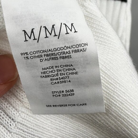 NWT Cabi #5638 Dashes Ribbed Duster Cardigan White Striped MEDIUM Sweater - Picture 3 of 4